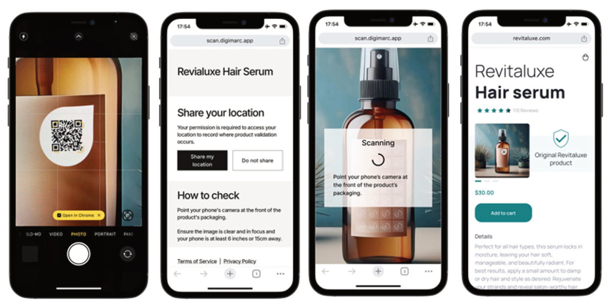 Phones showing authentication