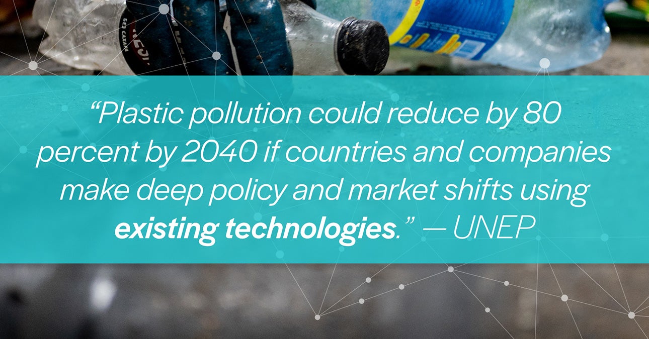 Plastic pollution could reduce by 80% by 2040 if countries and companies make deep policy and market shifts using existing technologies - UNEP